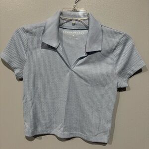 Aeropostale Sky Blue Ribbed Polo